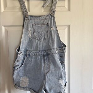 Superdown Light Blue Denim Overalls